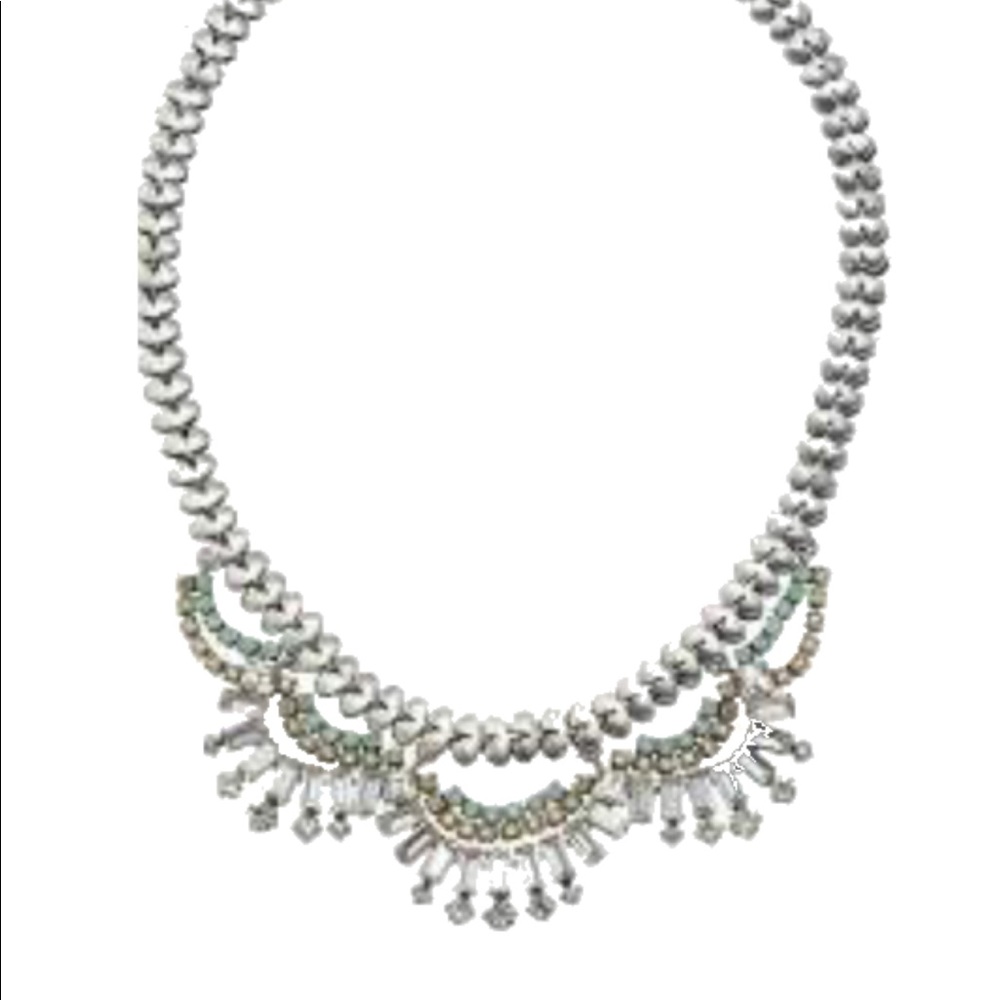 Stella and dot silver belle statement necklace